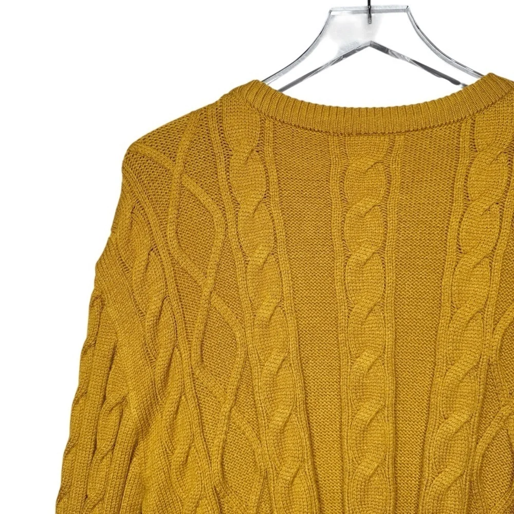 Disney Donald Duck Mustard Women’s Cable Knit Crewneck Women’s Sweater Sz L - Picture 14 of 14